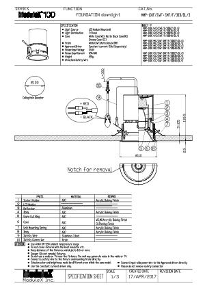 MMP-100F/30B Specification Sheet