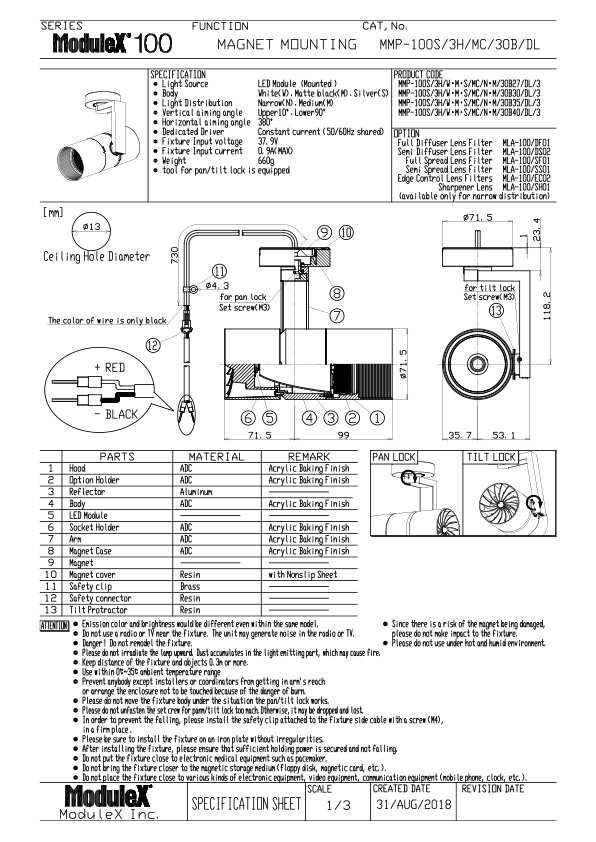 MMP-100S/3H/MC Specification Sheet