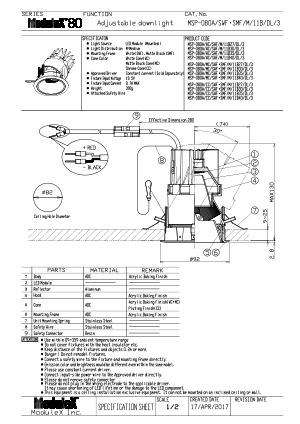 MSP-080A/11B Specification Sheet