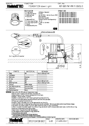 MSP-080F/P/10B Specification Sheet