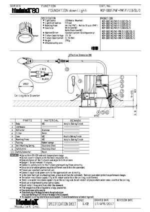 MSP-080F/P/11B Specification Sheet