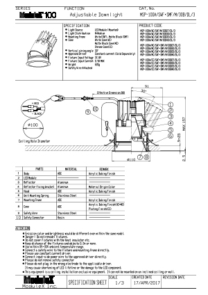 MSP-100A/30B Specification Sheet