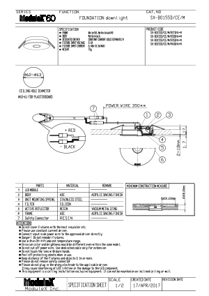 SX-B0155D/M Specification Sheet