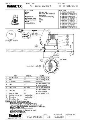 SX-B9451D/V2 Specification Sheet
