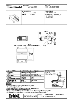 SX-LB101S Specification Sheet