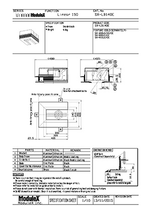 SX-LB140S Specification Sheet