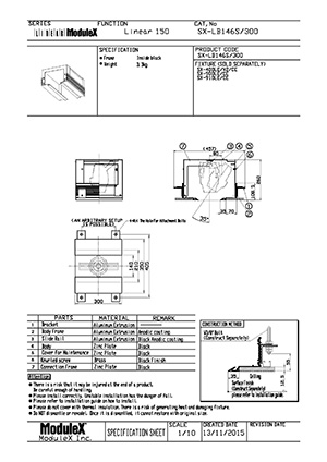 SX-LB146S Specification Sheet