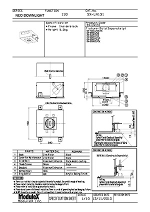 SX-LN131 Specification Sheet
